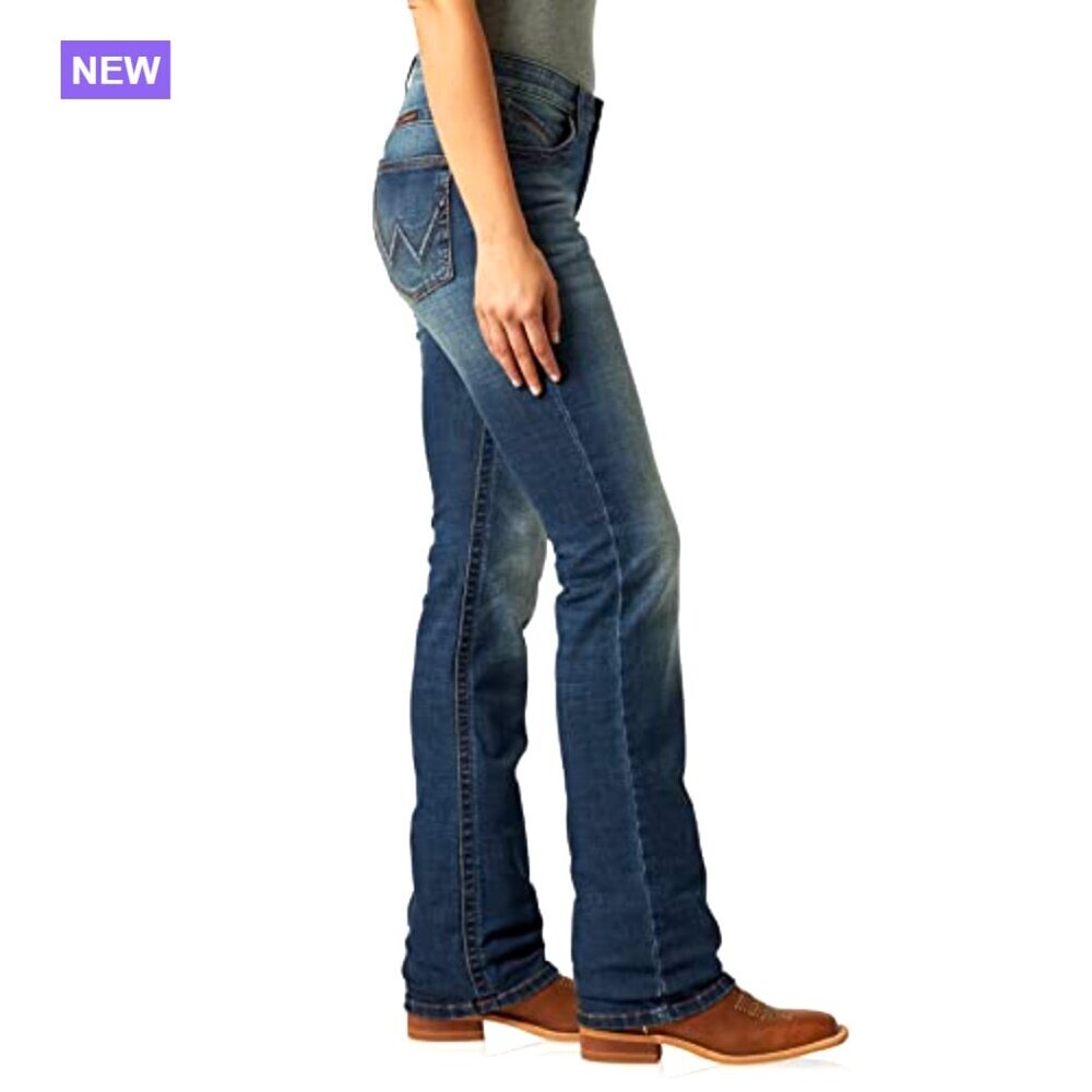 Mid Rise Boot Cut Riding Jeans with Performance Fit - Picture 3 of 7